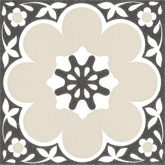 FloorPops Daphne Peel & Stick Floor Tiles in Black/Tan | 12" x 12" | Michaels®
